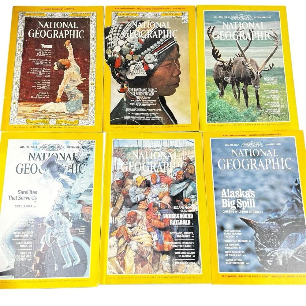 National Geographic Magazine Lot – 8 Issues (1969–2000)‎